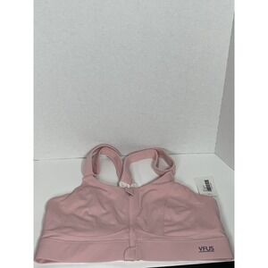 VFUS Zip Front Adjustable High Impact Sports Bra Full Coverage Tan Size XXL